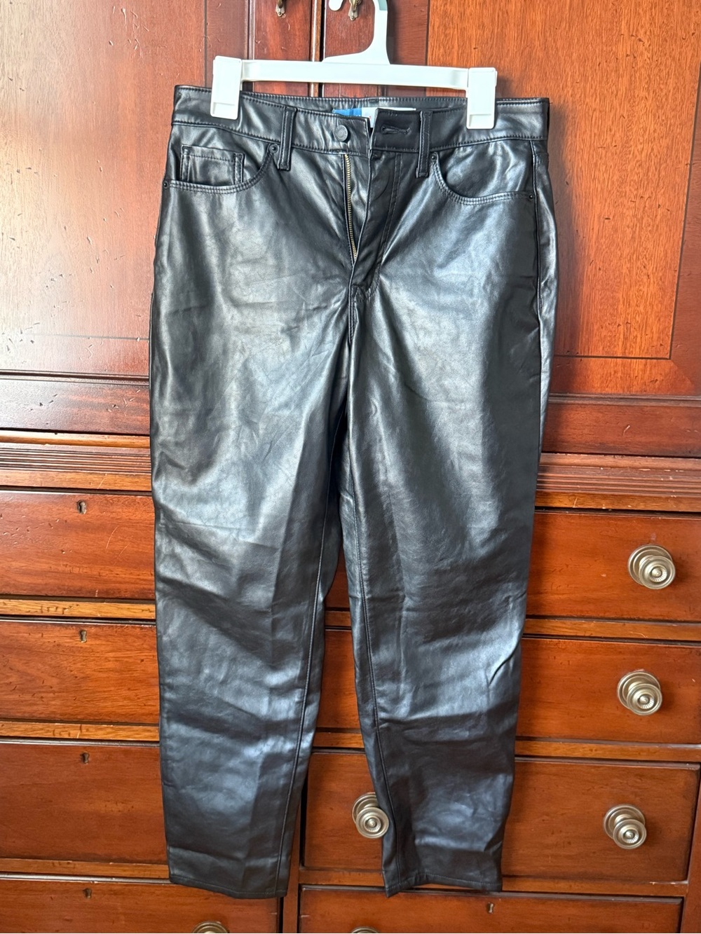 Old Navy Black Faux Leather High-Rise Pants